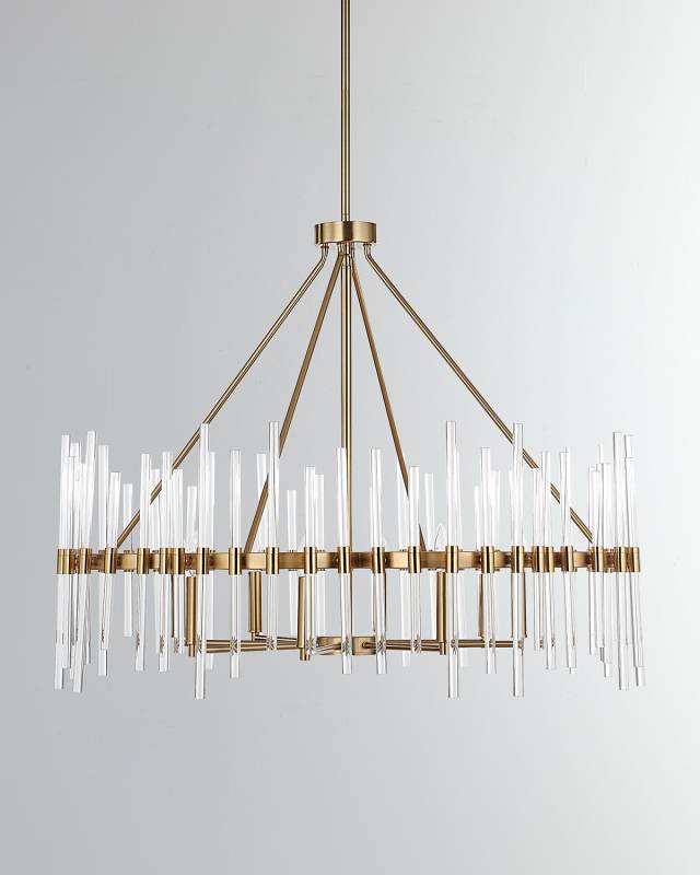 Crystal Stick 39" 8-Light Chandelier